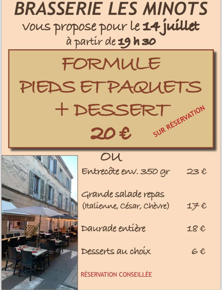 La brasserie Les Minots fête le 14 juillet