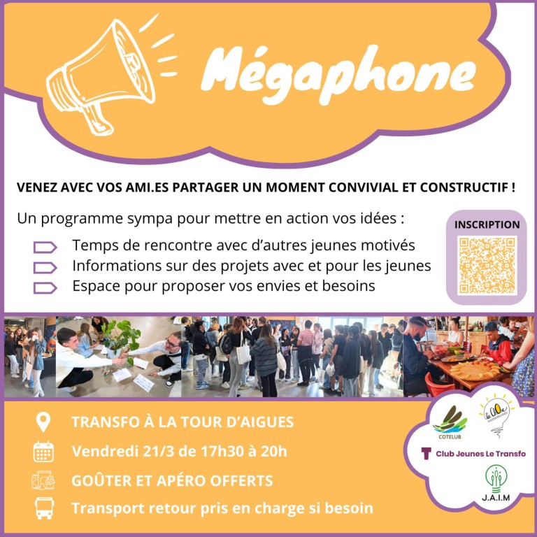Mégaphone - Venez avec vos ami.es partager un moment convivial et constructif