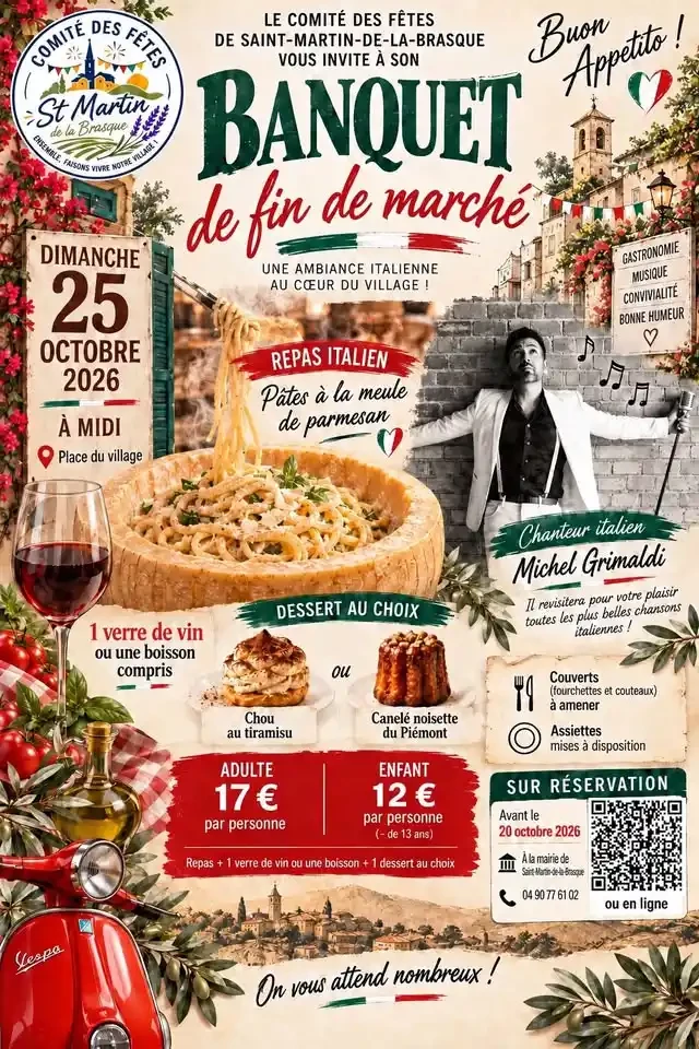 Banquet de fin de marché à Saint-Martin-de-la-Brasque.