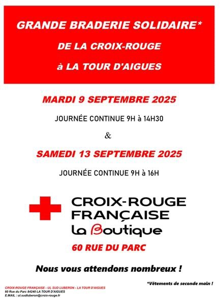 Braderie solidaire de la Croix Rouge