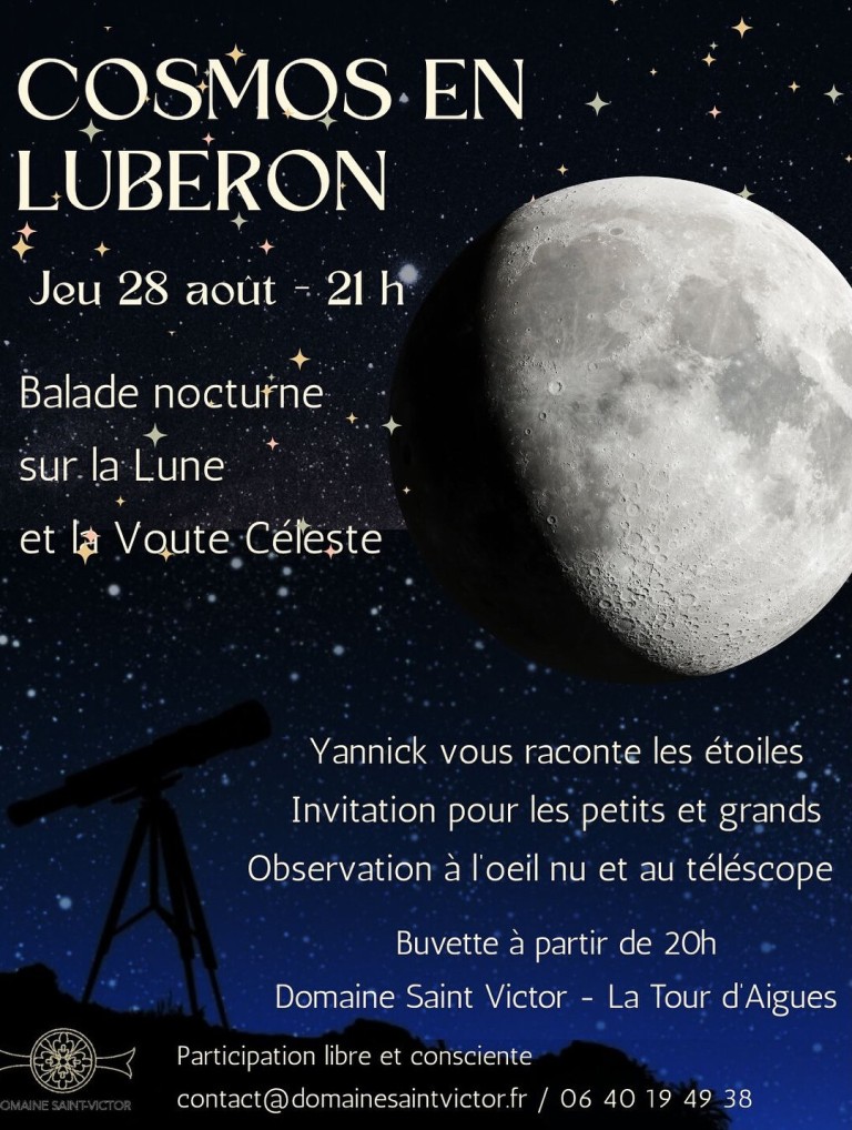 Cosmos en Luberon - Balade nocturne sur la Lune et la voute céleste