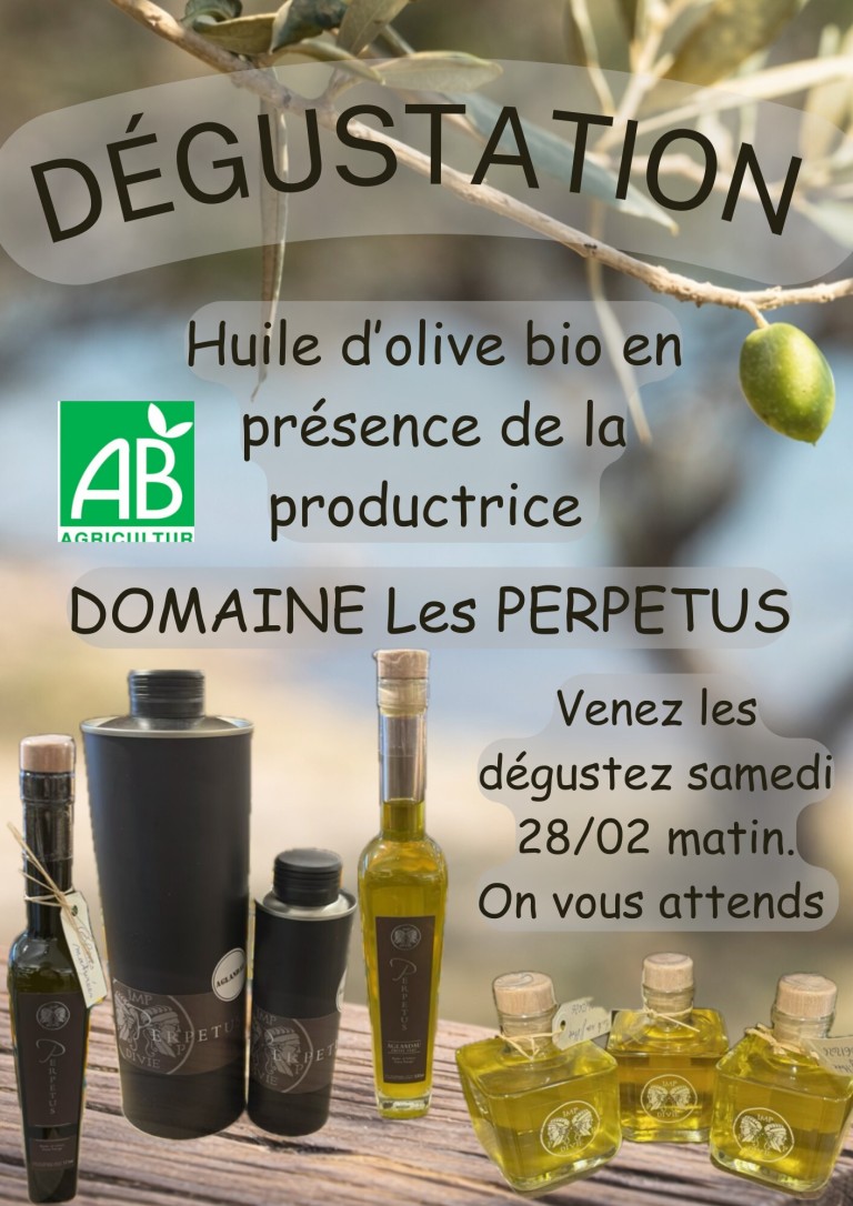 Dégustation d'huile d'olive