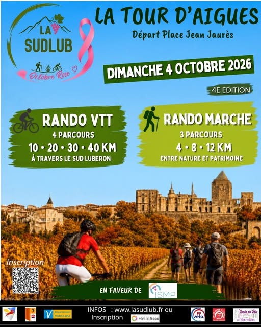 La Sud Lub 2026 - place aux randonnées pédestres et VTT à La Tour d ‘Aigues