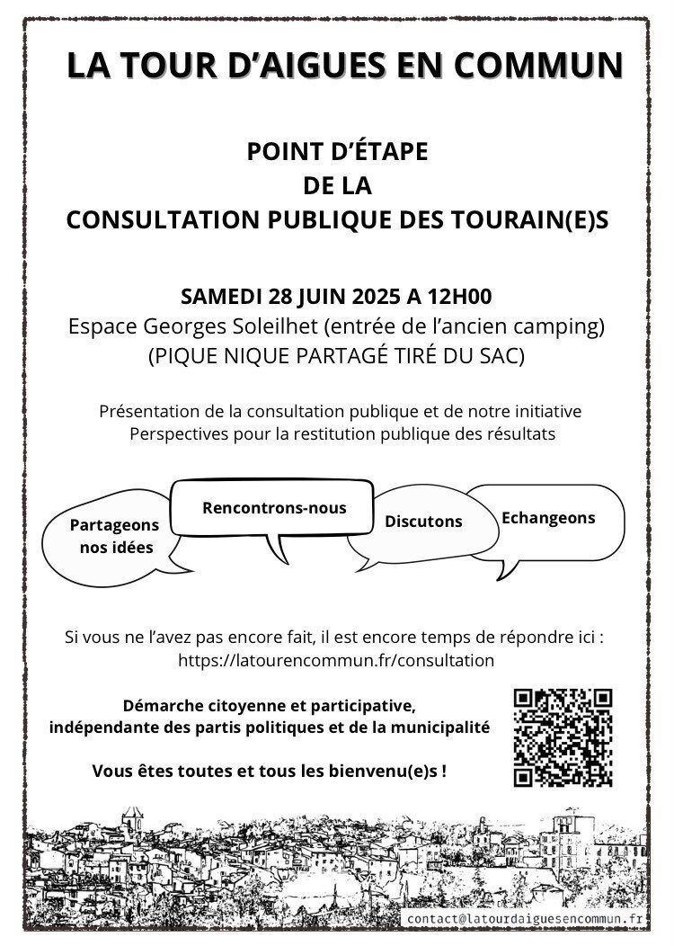 Point d'étape de la consultation publique des tourain(e)s