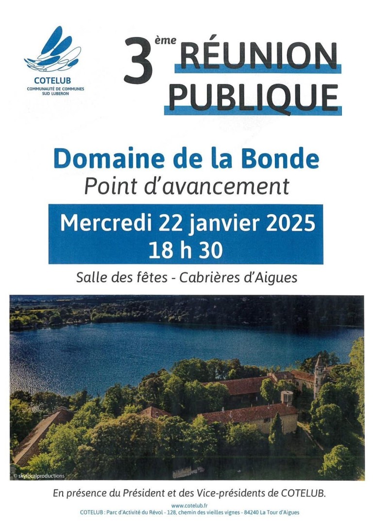 La Bonde : 3ème réunion publique