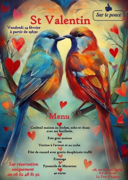 Venez fêter la Saint Valention au restaurant Sur le Pouce !