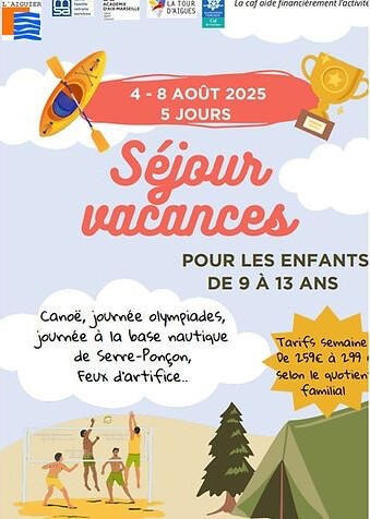 Séjour vacances pour les enfants de 9 à 13 ans