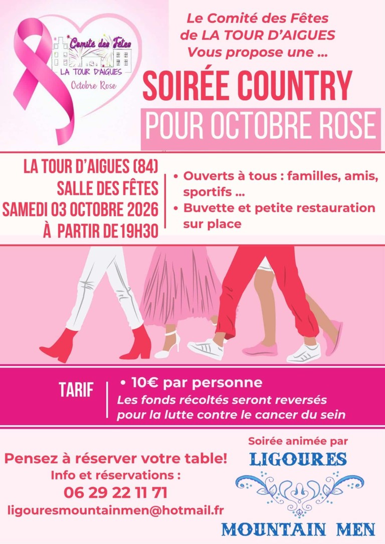 Soirée country pour Octobre rose