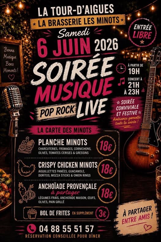 Soirée musique pop rock live
