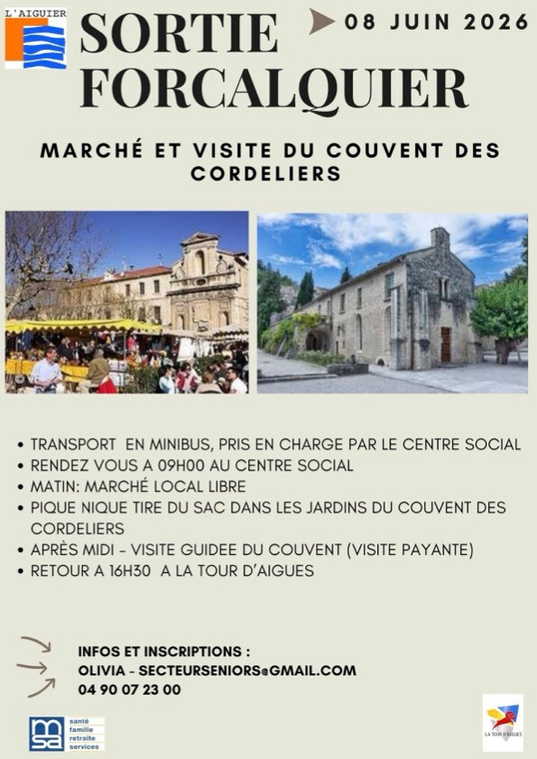 Sortie au marché de Forcalquier et visite du Couvent des Cordeliers