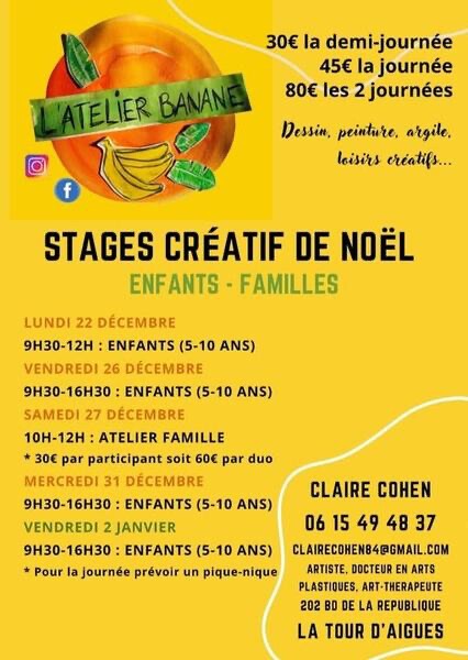 Stages créatifs de Noël