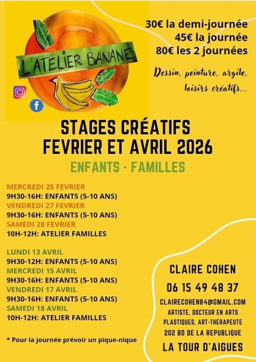 Stages créatifs de février