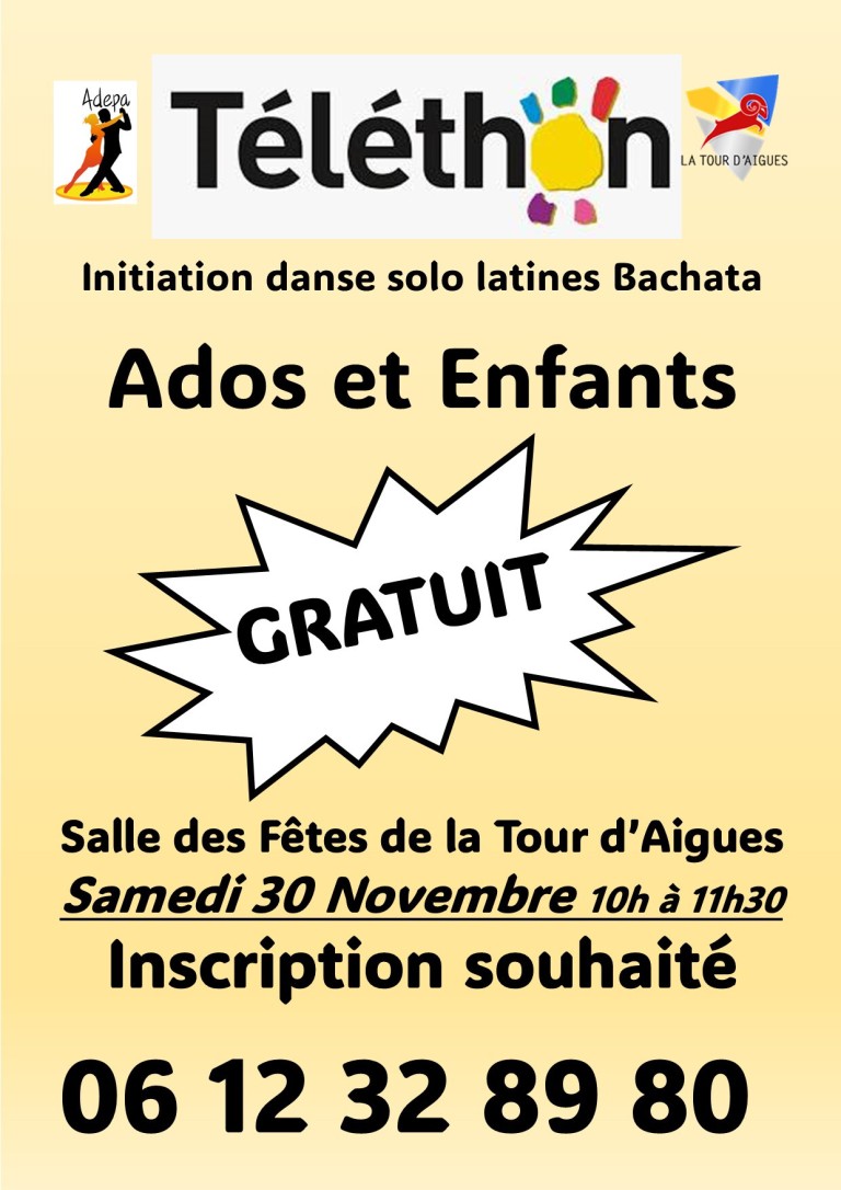 Téléthon - Initiation danse solo latines et Bachata ados et enfants