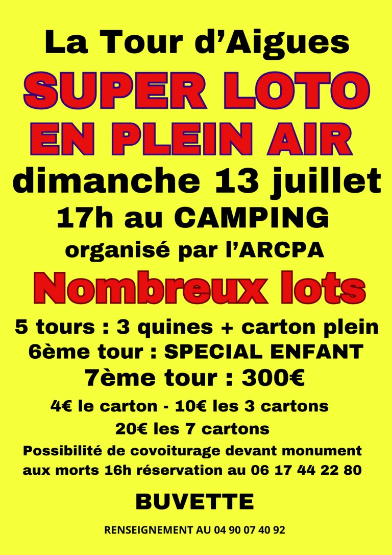Super loto en plein air ombragé