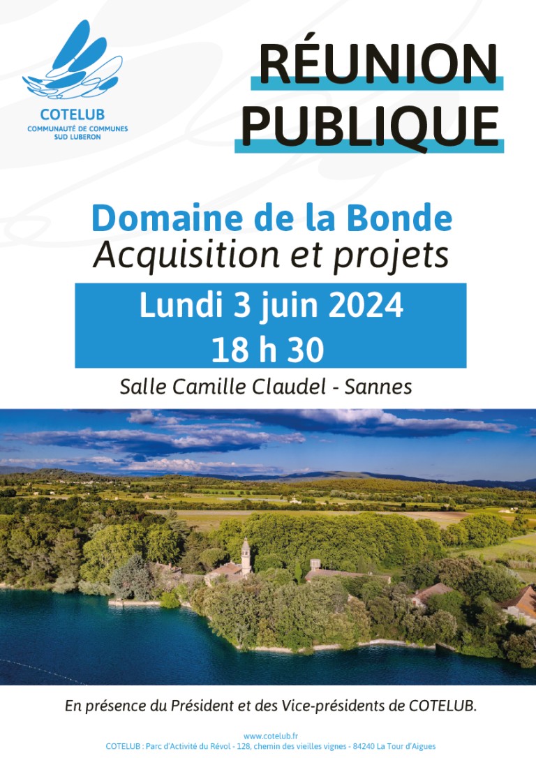 Réunion publique Domaine de La Bonde : Acquisition et projets