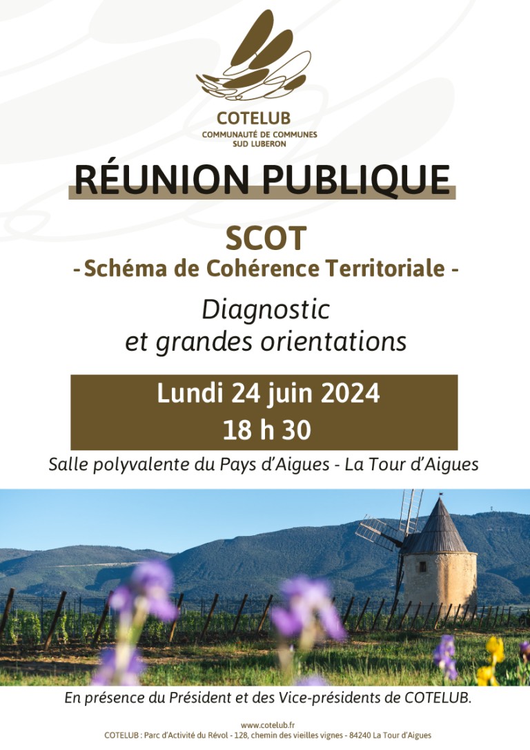 Réunion publique SCOT (Schéma de COhérence Territoriale) : diagnostic et grandes orientations
