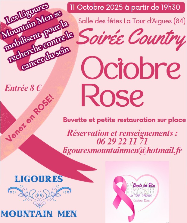 Soirée country octobre rose