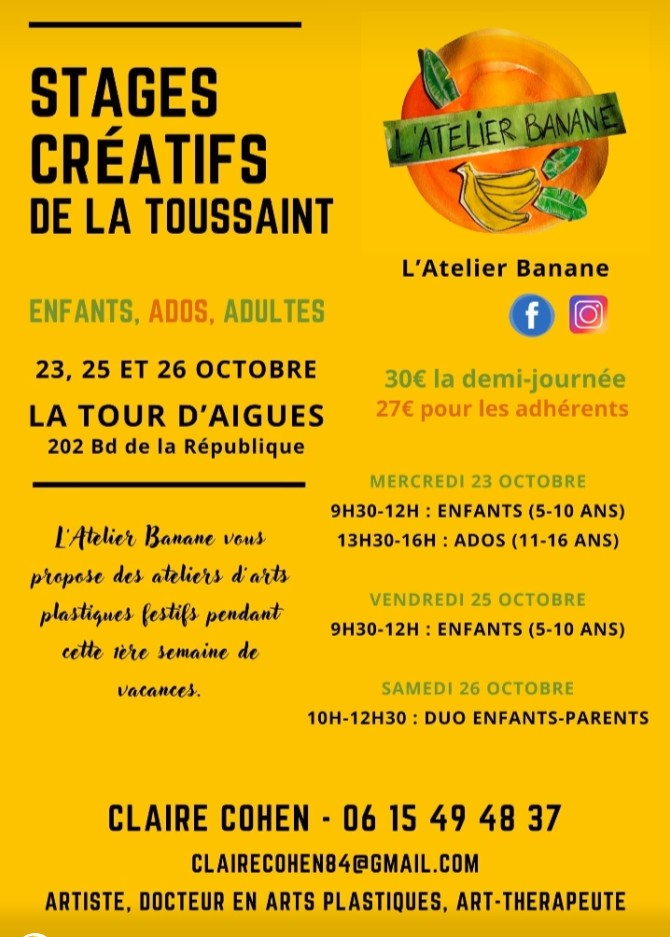 Stages créatifs de la toussaint
